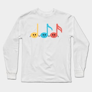 Dramabite Color harmony music notes cute kids Long Sleeve T-Shirt